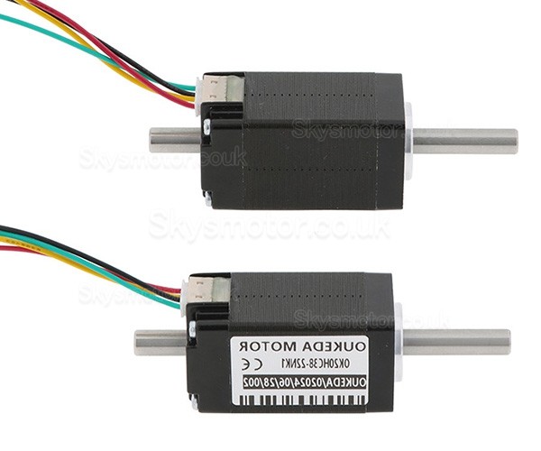 Hollow Shaft Nema 8 Stepper Motor OK20HC38-22NK1 Bipolar 1.8 Deg 3.13Ncm 0.6A 5.4V 2 Phase Dual Shaft